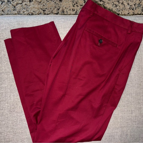 Express Men's Deep Red Photographer Dress Pants - Picture 1 of 2